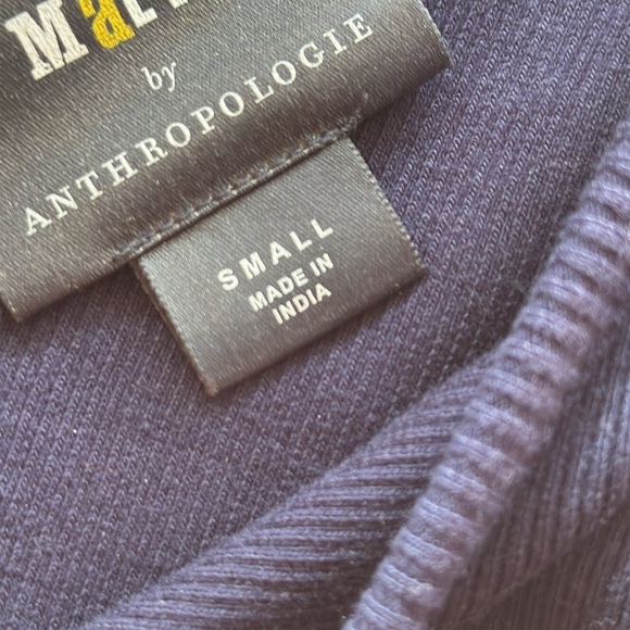 Maeve by Anthropologie Navy Ribbed Tie Tank Top size Small - Picture 5 of 5